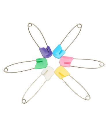 FamilyFirst Tradings Large Nappy Baby Safety Pins- Multi Coloured Diaper Cloth Nappies Crafts Clips-5 10 20 or 50pcs (5 Pins) 5 Count (Pack of 1)