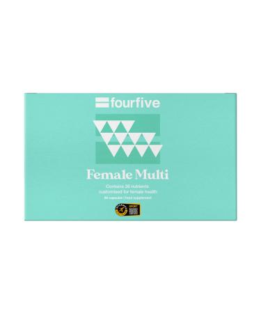 fourfive Multivitamin Capsules for Women - Informed Sport Tested Multivitamins with 26 Essential Vitamins & Minerals Increase Energy & Support Health Vegan (60 Capsules) Female Multivitamin
