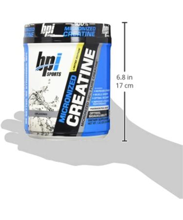 BPI Sports Micronized Creatine - 100% Pure - Increase Strength, Reduce Fatigue, Lean Muscle Building - 120 Servings, 21.16 oz - Supports Muscle Growth, Better Absorption - Unflavored - Buy Online on GoSupps.com