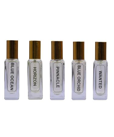 Blue Ocean Horizon Pinnacle Blue Orchid Wanted| Luxury Eau De Perfume| 5x20ML Set (100ML)| 35% Concentration Oil Perfume| Luxury Perfume For Mens| 8HR Long Lasting| Best Perfume Set