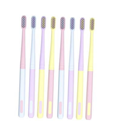 Minkissy 8st macaron toothbrush pocket tools toothbrush for the mouthpiece Milch Schorf brush for babies hand household toothbrush travel toothbrush adults soft fur travel charcoal