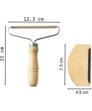 Dzsomt Kashmir Sweater Razor - 3-Piece Lint Remover Set with Wooden Handle | Portable Cashmere & Sweater Care Tool | Anti-Pilling Comb - Buy Online on GoSupps.com