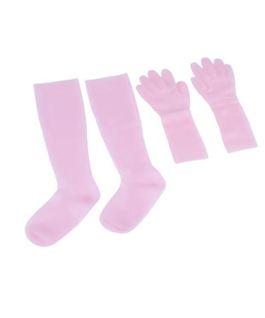 Silicone Gel Spa Socks 2 Pairs Moisturizing Gloves Socks Set for Repairing Softening Dry Cracked Hand Feet Extended Silicone Moisturizing Gloves Socks (1)