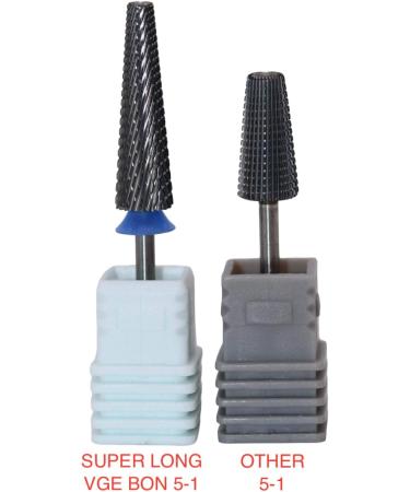 VGE BON Super Long 5 in 1 Tapered Safety Nail Bit for Nail Art Drill Machine - Carbide Tungsten, Multi-Function 3/32'' Bit for Manicure, Pedicure, Gel Polishing - Buy Online on GoSupps.com