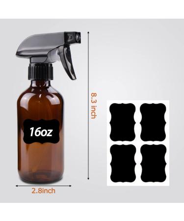 Wedama 2 Pack Amber Glass Spray Bottle Set for Aromatherapy, Hair Care & Hydration - 16oz - Buy Online on GoSupps.com
