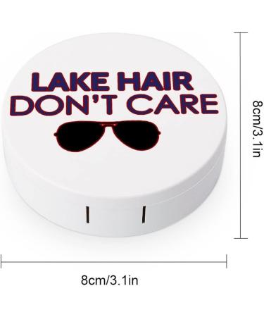 Lake Hair Don't Care Round Case For Contact Lens Kit Storage Box with Mirror Printed - Buy Online on GoSupps.com