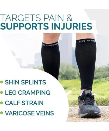 Calf Compression Sleeves for Men & Women - Leg Compression Socks - Large Black - Buy Online on GoSupps.com