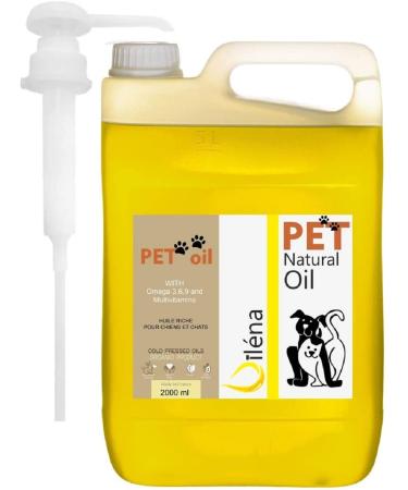 O l na - Premium Salmon Oil for Dogs & Cats | Omega 3 6 9 Vitamin E | Boost Energy Vitality | Strengthens Immunity | Healthy Skin Coat | 2000 ML