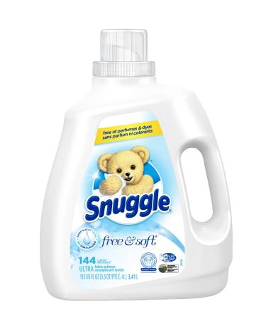 Snuggle Free & Soft Liquid Laundry Detergent Fabric Softener Sensitive Skin Free of Perfumes & Dyes 144 Loads 3.41L