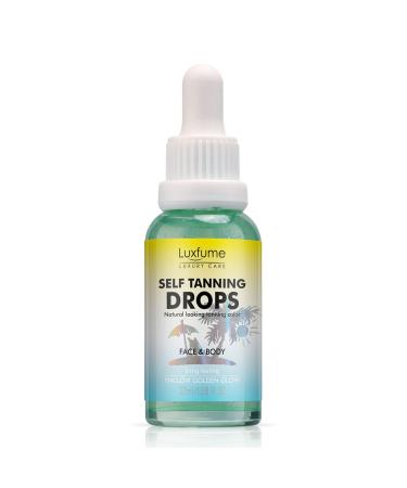 Luxfume Tanning Drops | Self Tanning Drops Knocks Out Orange Tones and Provides an Even  Streak-Free Tan Tanning Oil Vegan and Cruelty Free 1.08 Fl Oz