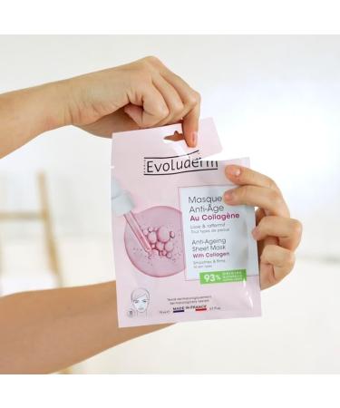  Evoluderm EVOLUDERM - Collagen Anti-Aging Fabric Mask - 18ml - 93% Natural Origin - Made in France - Pack of 3 x 18 ml - Buy Online on GoSupps.com