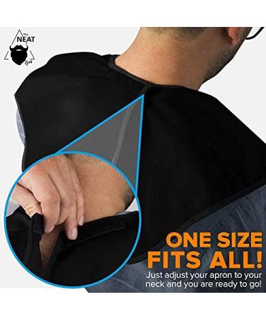 Neat Guy Beard Bib Apron - Mess-Free Shaving & Grooming Cape for Men | Holiday Gift - Black - Buy Online on GoSupps.com