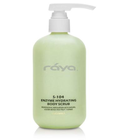 RAYA Enzyme Hydrating Body Scrub 16 oz Cucumber Scent (S-104) | Gentle and Exfoliating Body Scrub | Made with Seaweed Jojoba Beads and Fruit Enzymes