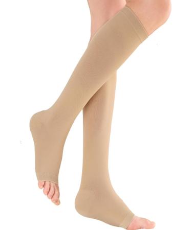 MDRCG Compression Stockings Class 2 - Open Toe Lace Calf Socks for Varicose Veins | Thrombosis Support for Men & Women | XXL Size - Buy Online on GoSupps.com