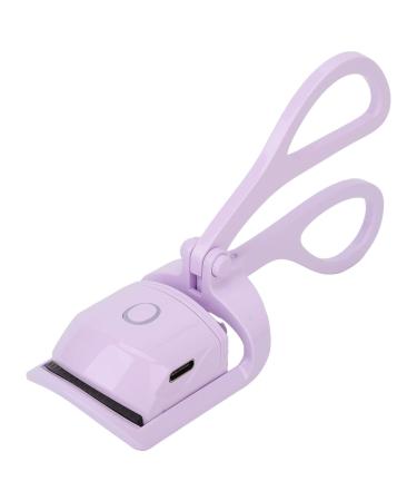 Zetiling USB Electric Heated Eyelash Curler Long Lasting Safety Curved Design Women Easy to Use Efficient Time Saving USB Charging Suitable for Thick and Hard Lashes (Purple)