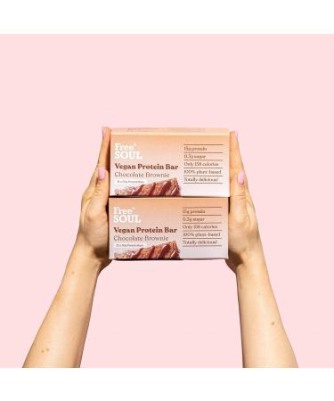 Free Soul Vegan Protein Bar - Plant Based Chocolate Bar - High Protein, Dairy Free, Low Sugar, Low Carb - Sucralose and Palm Oil Free - 12 Count, Chocolate Brownie Flavor - Buy Online on GoSupps.com
