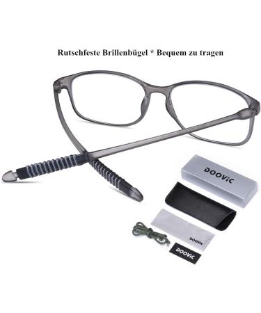 DOOViC Blue Light Filter Reading Glasses for Unisex TR259-C - Matte Gray 9 Colors 3.5x Magnification | International Shipping Available - Buy Online on GoSupps.com
