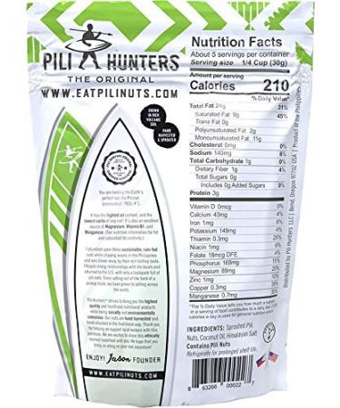 Pili Hunters Coconut Oil & Himalayan Salt Pili Nuts - Keto Snacks for Low Carb Energy - Gluten Free Superfood - 5oz Pack - No Sugar Added - As Seen on Shark Tank - Buy Online on GoSupps.com