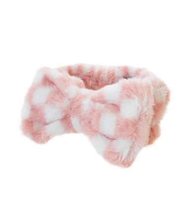 Cecily Make-Up Headband Pink & White Extra Soft Vintage Cosmetics