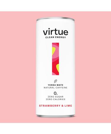 Refresh Brands Ltd Virtue Clean Energy Yerba Mate Natural Energy Drink No Sugar No Calories 12x250 ml Strawberry & Lime - Buy Online on GoSupps.com