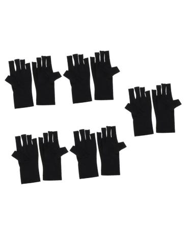 Healeved 5 Pairs Nail Gloves Fingerless Gloves Driving Gloves Nails Gel Sun Protection Gloves Uv Gloves Led Gloves Womens Gloves Manicure Gloves Miss Skin Care Polyester Light
