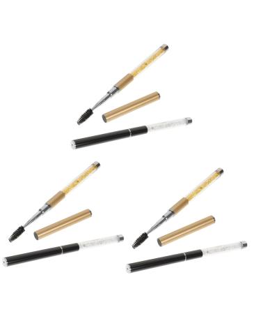 Ipetboom 6 Pcs Grafting Eyelash Brush Mascara Brush Mascara Wand Eyebrow Brush Halloween Black Bows for Pencil Bag Eyelashes Eyebrow Spoolie Brush For Eyebrows With Diamond Cosmetics Fiber