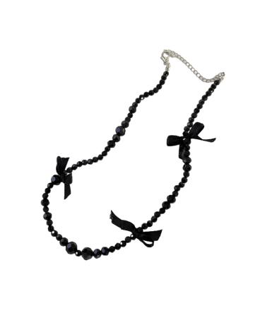 Oralgos fashionable necklace with loop trailer handmade crystal pearls collarbone chain for women and girls elegant choker necklace