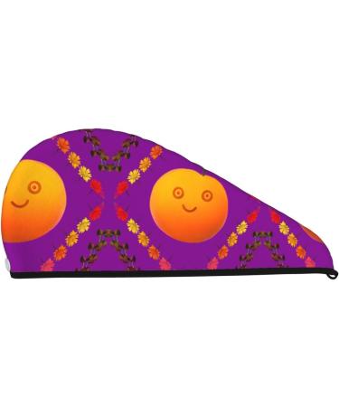 Super Absorbent Smiley Orange Dry Hair Cap for Girls | Quick-Dry Elastic Wrap for Long Thick Hair | Women's Hair Care Solution - Buy Online on GoSupps.com