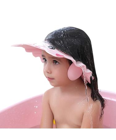 Kids Pink Shower Cap - Adjustable Bath Visor for Eyes, Ears, and Face Protection - Buy Online on GoSupps.com