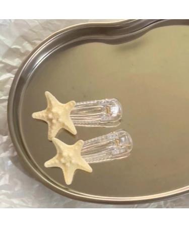 AJTUTUS Acrylic Starfish Shape Hairpins Hot Girls Duckbill Clear Hair Clip Spring Ponytail Side Hair Clip for Woman - Buy Online on GoSupps.com