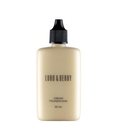 Lord and Berry Cream Foundation Fluid- Non-Greasy Foundation Makeup - Face Makeup with Hyaluronic Acid - Easy to Blend - 8616 Pale Ivory - 50 ml