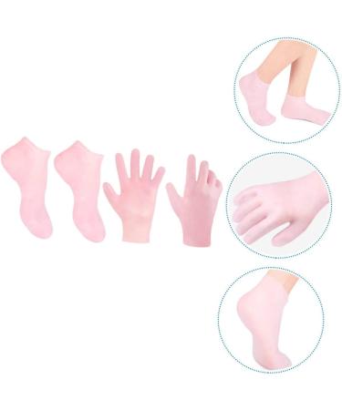 Ipetboom 1 Set Hydrating Sock Gloves Foot Care Socks Gloves Cuticles Socks Gloves Silicone Gel Socks Silicone Mitts Foot Socks Dry Feet Women's High Heels Dry Hands Pink Sebs - Buy Online on GoSupps.com