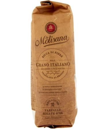  Italian Gourmet E.R. La Molisana Pasta Integrale Farfalle Rigate No. 66 Whole Grain Pasta 100% Italian Wheat Bronze Paste 500g + Italian Gourmet Polpa di Pomodoro 400g - Buy Online on GoSupps.com