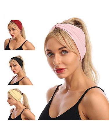 Buy Pack of Turban Headbands | Wide Elastic Knotted Hair Wraps | Stylish Hair Accessories for Women & Girls - International Shipping Available - Buy Online on GoSupps.com