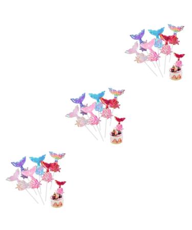 UPKOCH 18 Pcs Cake Decoration Seashell Decor Ocean Decorations Under The Sea Cupcake Topper Mermaid Cupcake Topper Under The Sea Cake Picks Toothpick Birthday Party Supplies Cloth Wedding