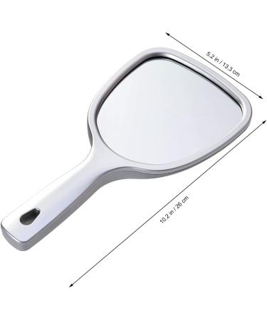 Lurrose Double Side Handheld Wall Hanging Makeup Mirror - 2X and 3X Magnification, Round Silver Mirror - Buy Online on GoSupps.com
