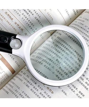 Magnifying Glass - High Magnification Hand-Held Enlarged Mirror with Led Lights Hd Elderly Reading Home Magnifier Microscope Optical Lenses Protect Vision Without Hurting Eyes 220X100X20Mm Lofty - Buy Online on GoSupps.com