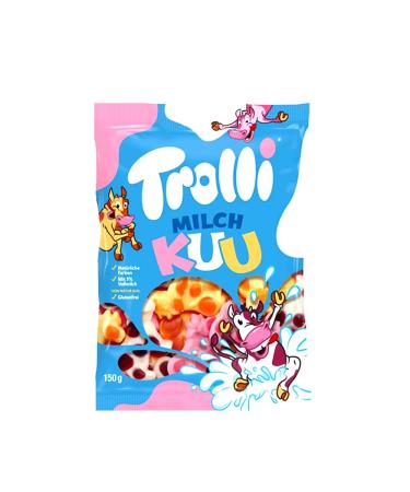 Sour Glow Worms Milch Kuh Pingummi Dinorex Squiggles Playmouse Sweets Bag 150g (Trolli Milch Kuh 4 Bags) Trolli Milch Kuh 4 Bags