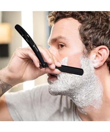 Men's Black Cut Throat Razor & Tweezers Set Of 2 Pieces Premium Quality Straight Edge Razor Moustache & Beard Shaving Razor Single Blade Razor Tweezers - Buy Online on GoSupps.com