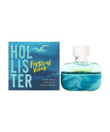 Hollister Festival Vibes Eau de Toilette Spray for Men 3.4 Ounce 3.4 Fl Oz (Pack of 1)