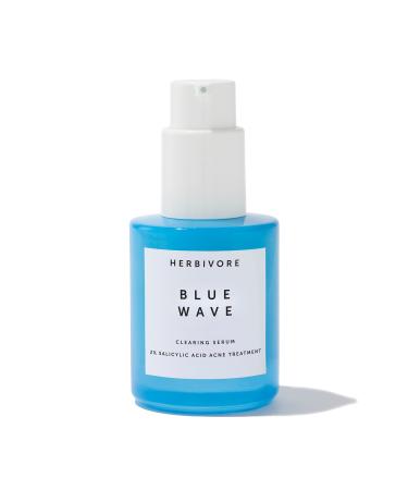 HERBIVORE Blue Wave Clearing Serum Acne Treatment 2% Salicylic Acid + Blue Tansy + Willow Bark Plant-based Vegan Cruelty-free 30mL /1 oz