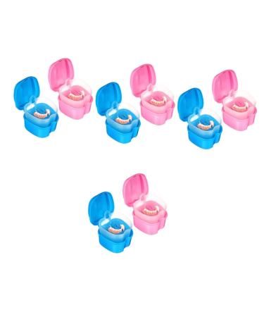 Gleavi 8 Stk tooth box daily prosthesis treble prosthesis holder case for artificial teeth prosthesis container with lid of professional prosthesis containers outside travel prosthesis box ABS as shown x 4 pieces mediumx4pcs