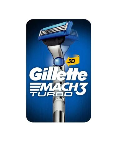 Gillette Mach3 Turbo 3D Razor Men with Improved Moisture Strips Razor + 1 Razor Blades Old