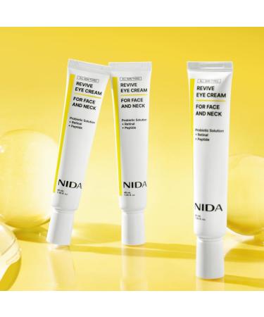 NIDA Revive Eye Cream For Face And Neck | Probiotic Solution Retinal Peptide | Wrinkles Fine Lines Cell Turnover Firm Skin Texture Radiant Skin Moisture Retention | 1.35 fl. oz. 40ml - Buy Online on GoSupps.com