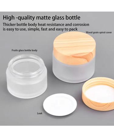 Dajidafu Glass Woman Face Cream Dispenser Replacement Wood Grain Lid Anti-corrosive Makeup Cosmetic Travelling Empty Container 15g - Buy Online on GoSupps.com
