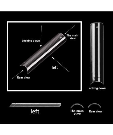 3XL Super Long Square Acrylic Nail Tips - 240 Pcs Straight Half Cover Fake Nails with Case - Buy Online on GoSupps.com
