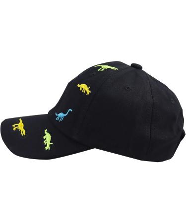 Kids Dinosaur Baseball Cap | Embroidered Adjustable Cotton Denim Hat | Vintage Washed Distressed Design for Boys & Girls - Buy Online on GoSupps.com