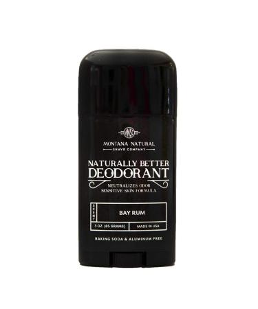 MNSC Bay Rum Naturally Better Deodorant - Magnesium and Activated Charcoal - Sensitive Skin Formula Aluminum-Free Baking Soda-Free All-Natural Plant-Derived Made in USA