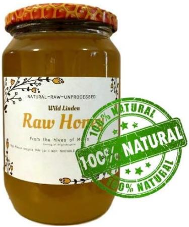 Organic Wild Linden Honey 100% Pure 1kg Vegetarian Wild Harvest Economical Glass Package Unfiltered Unheated Unpastry - Buy Online on GoSupps.com