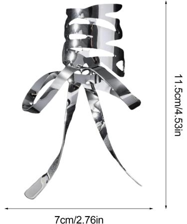 Teksome Bow Hairpin Set Retro Metal Bowknot Barrette | Single and Double Ponytail Bow Hair Clips for Women Girls Adults All Ages Kids Silver - Buy Online on GoSupps.com